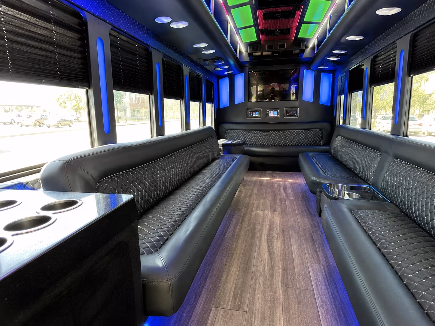 anchorage 15 passenger party bus inside