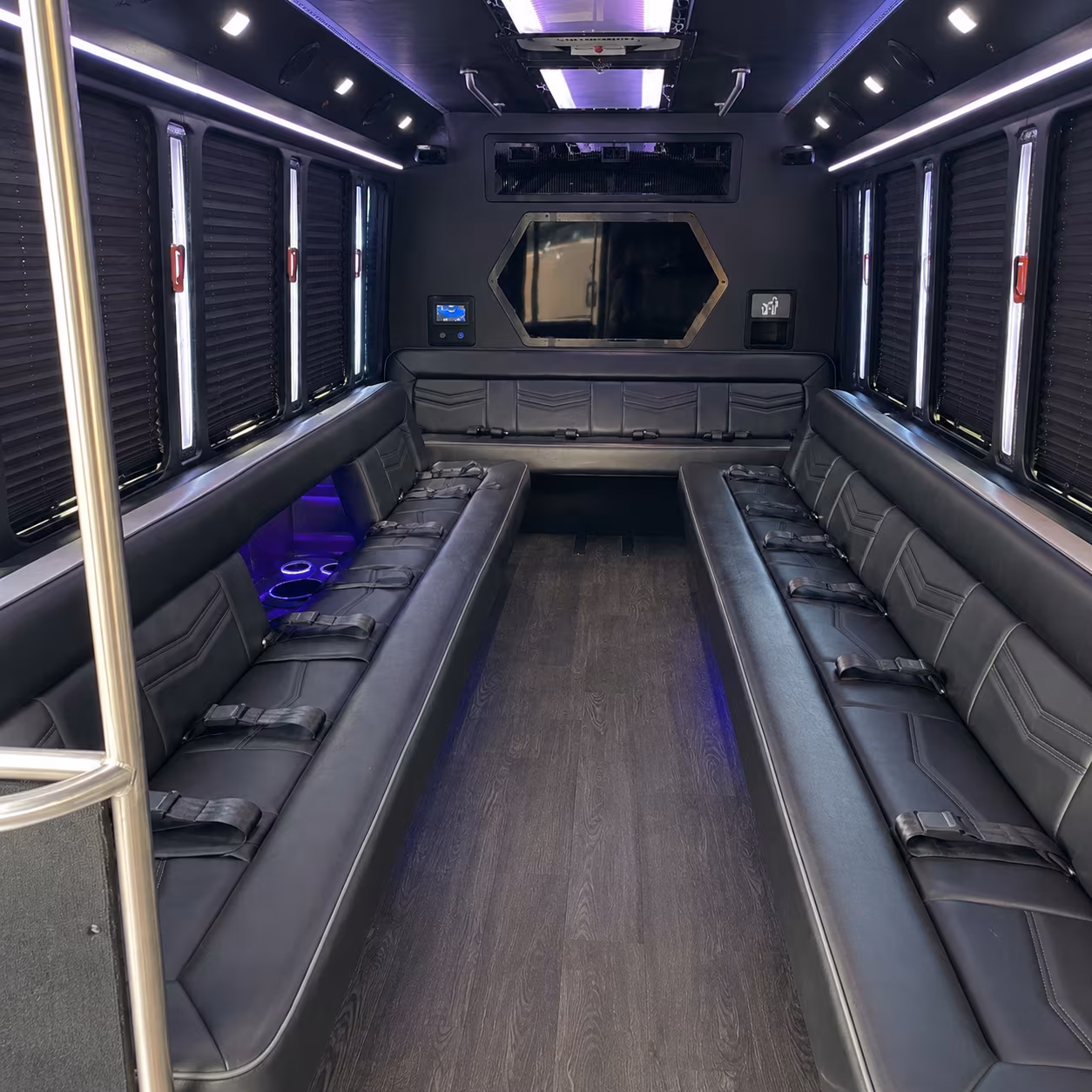 anchorage 18 passenger party bus interior