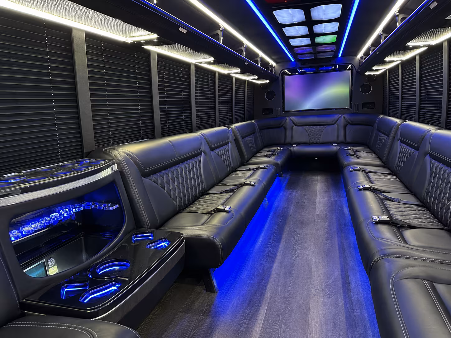 anchorage 20 passenger party bus inside