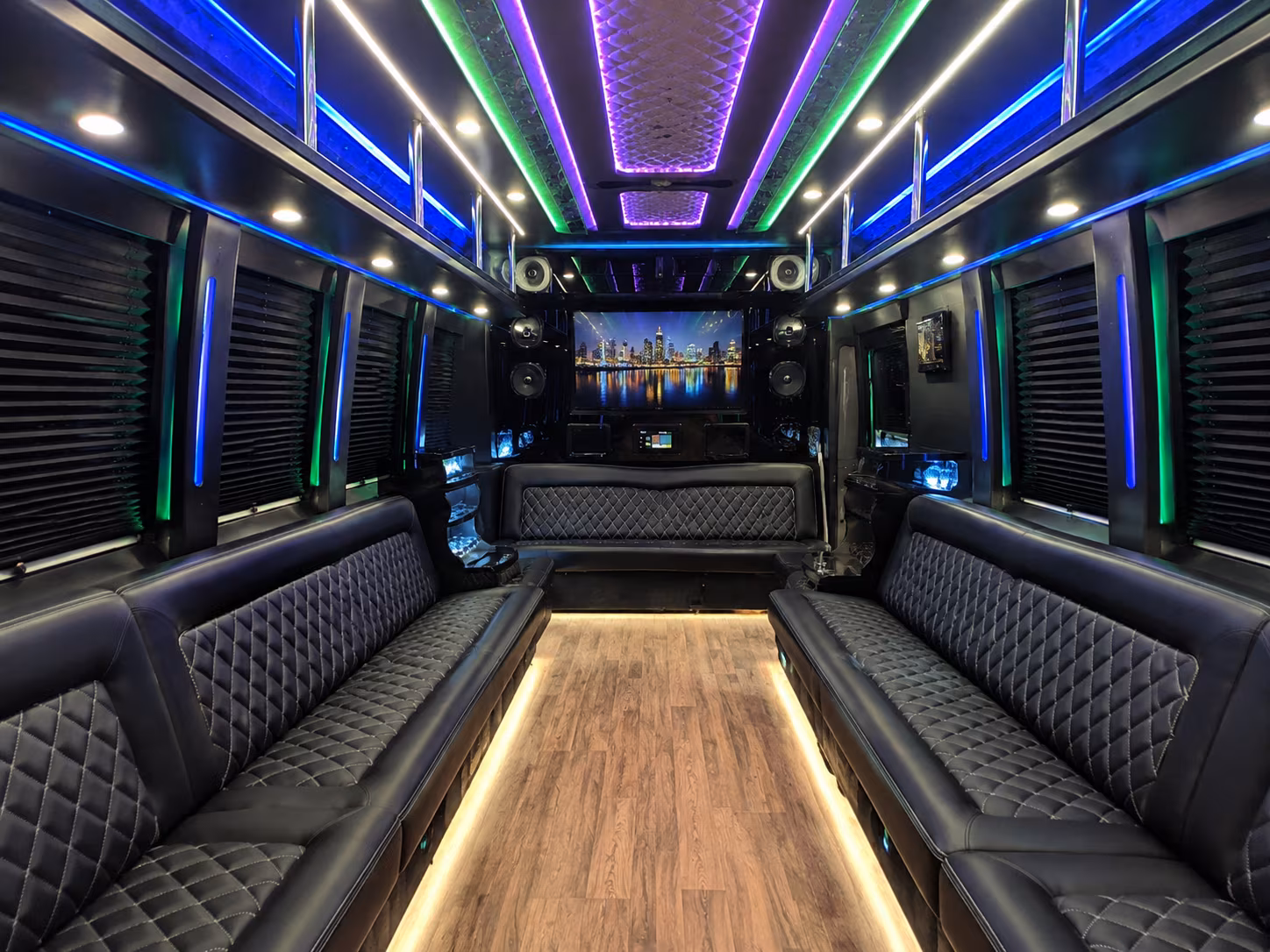 anchorage 25 passenger party bus interior
