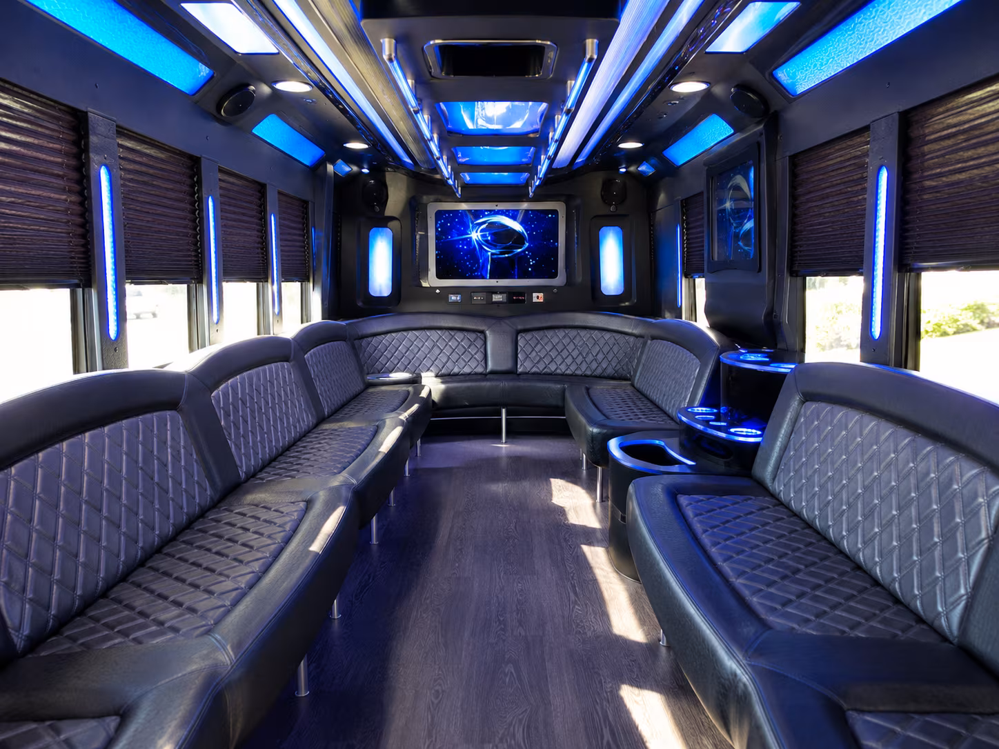 anchorage 28 passenger party bus inside