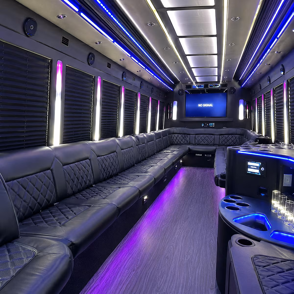 anchorage 30 passenger party bus inside