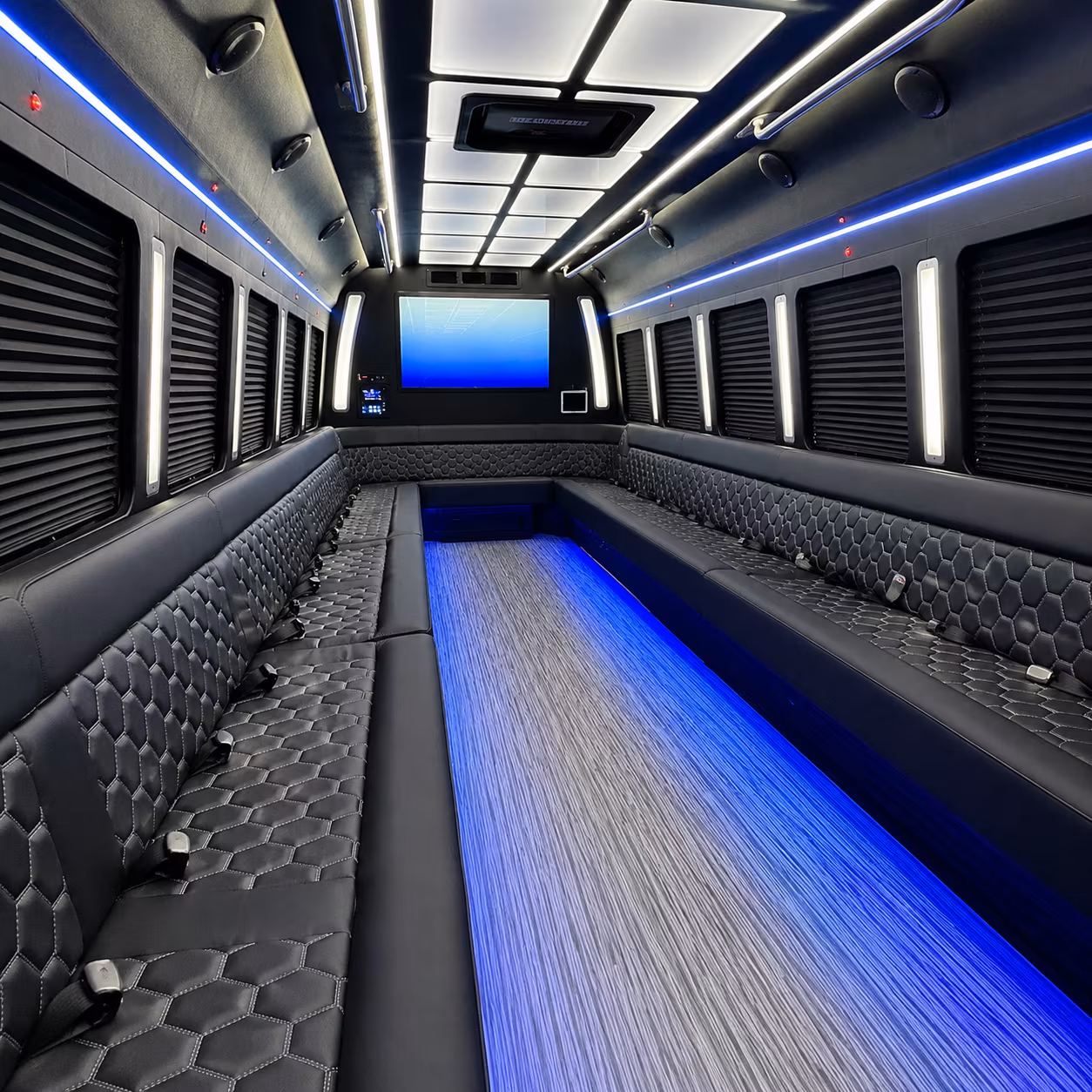 anchorage 50 passenger party bus inside